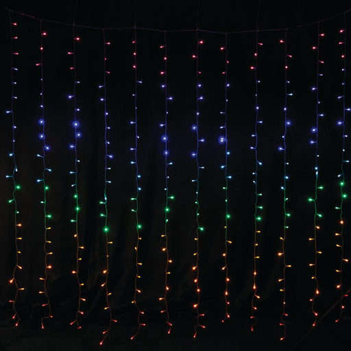 LED Curtain Lights Rainbow Color available in 2 sizes - Christmas Factory