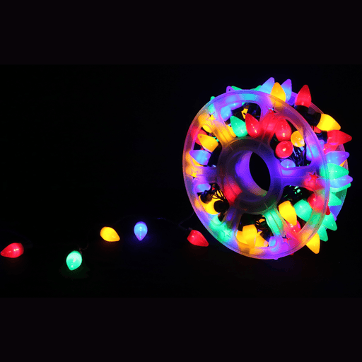 100 LED Glass Classic Christmas Bulbs on Reel - Christmas Factory