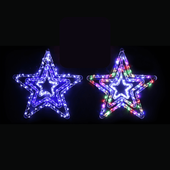 3 - in - 1 LED Crystal Stars - available in 2 Designs - Christmas Factory