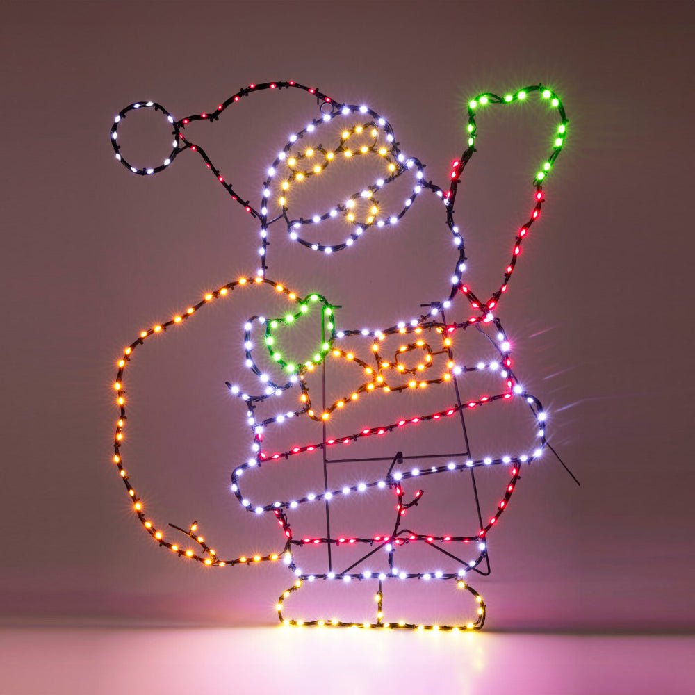 321 LED Santa Waving with Stand 70cm — Christmas Factory