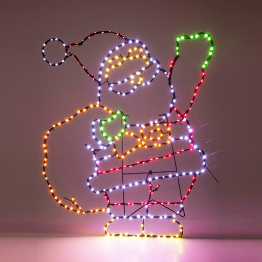 321 LED Santa Waving with Stand 70cm - Christmas Factory