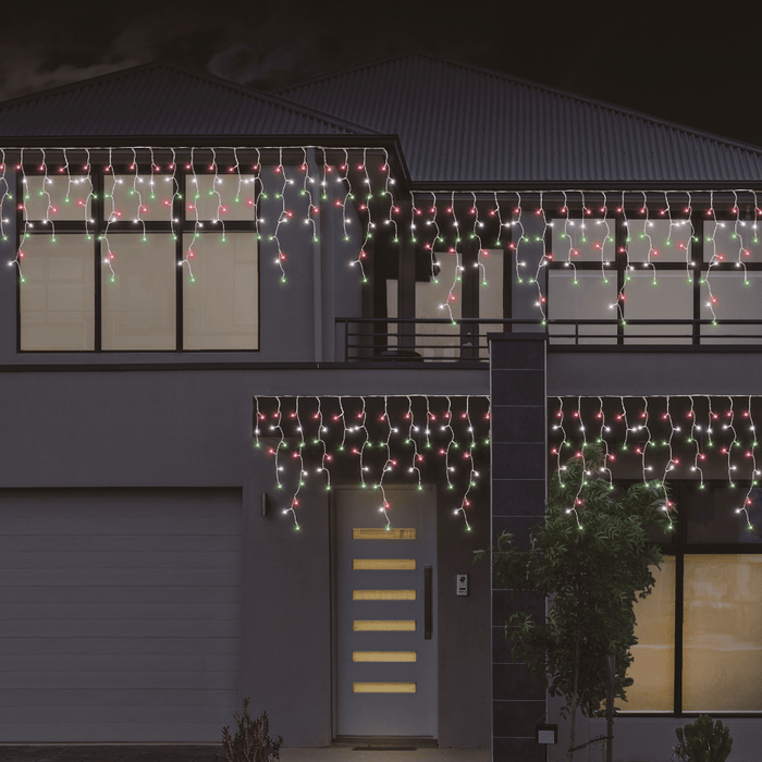 960 LED Snowing Icicle Lights - available in 5 Colours - Christmas Factory