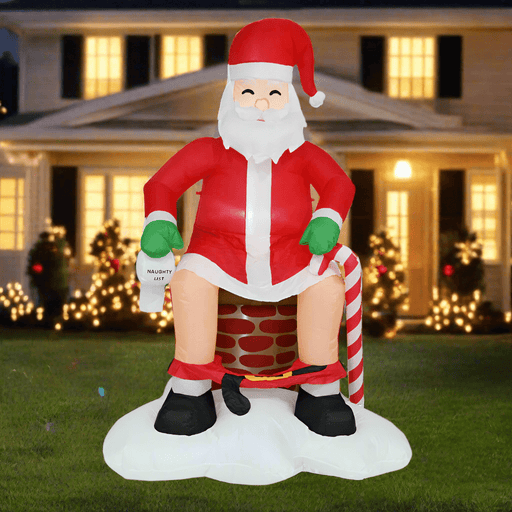 Airpower Naughty Chimney Santa 200cm - Christmas Factory