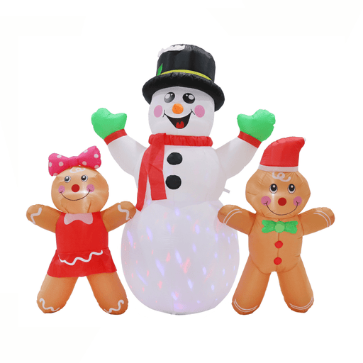 Airpower Snowman and Gingers with Disco LEDs 200cm - Christmas Factory