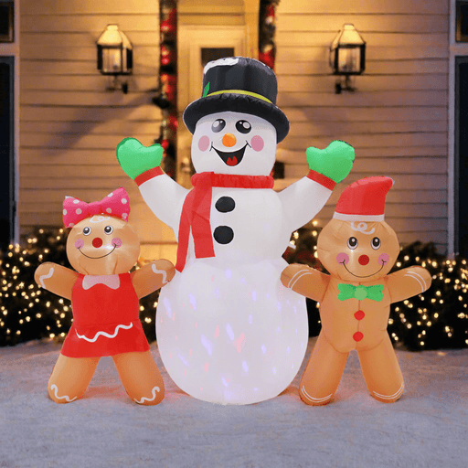 Airpower Snowman and Gingers with Disco LEDs 200cm - Christmas Factory