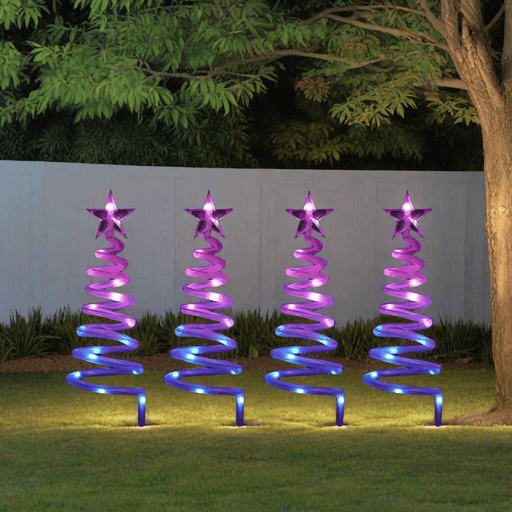 App Controlled LED Lightshow Spiral Trees 4 Pieces - Christmas Factory