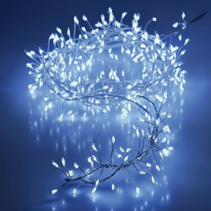 Battery Operated 100 LED Lights with Silver Wire 1m - available in 3 Colours - Christmas Factory