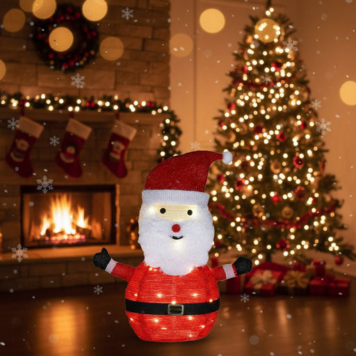 Battery Operated 30 LED Foldable Santa Figure 68cm - Christmas Factory