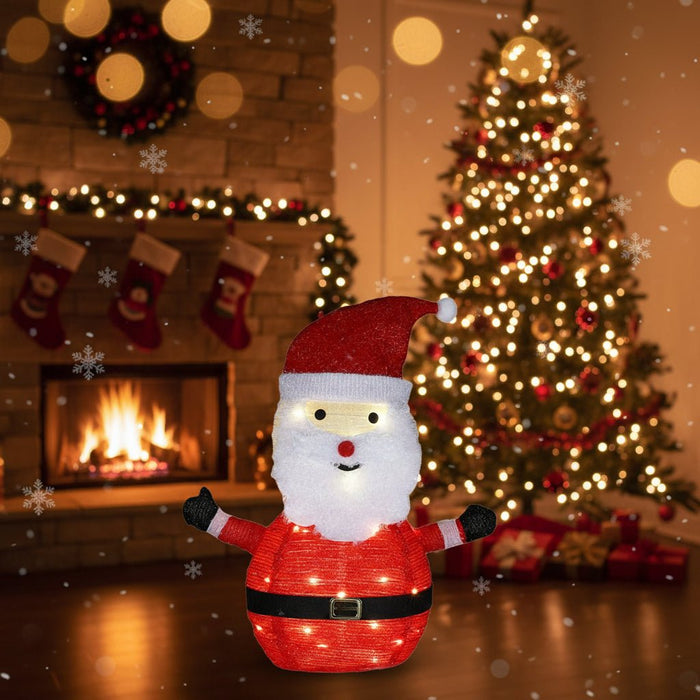Battery Operated 30 LED Foldable Santa Figure 68cm - Christmas Factory
