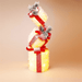 Battery Operated 45 LED Stacked Presents 75cm - available in 2 Designs - Christmas Factory