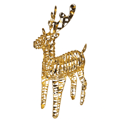 Battery Operated 60 LED Shiny Gold Reindeer 60cm - Christmas Factory
