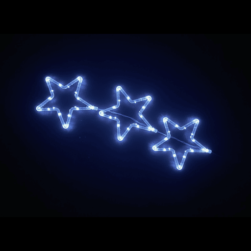 Battery Operated 85 LED Curtain Light with Stars - available in 2 Colours - Christmas Factory