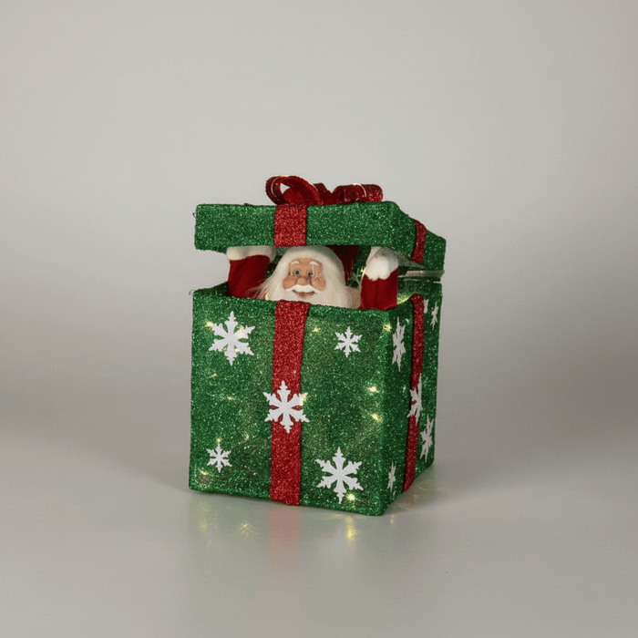 Battery Operated LED Present with Christmas Character and Music 50cm - available in 2 Designs - Christmas Factory