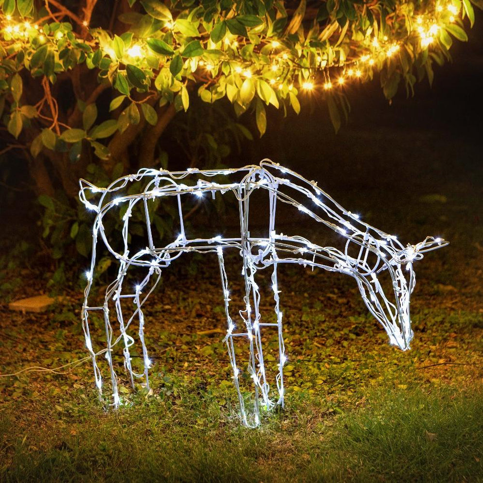 Battery Operated LED Reindeer 2 Style Options Feeding and Standing — Christmas Factory