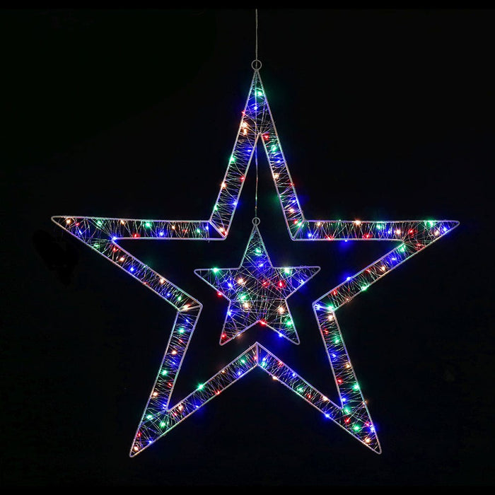 LED 2 in 1 Hanging Starry Wire Asst (80cm) - Christmas Factory