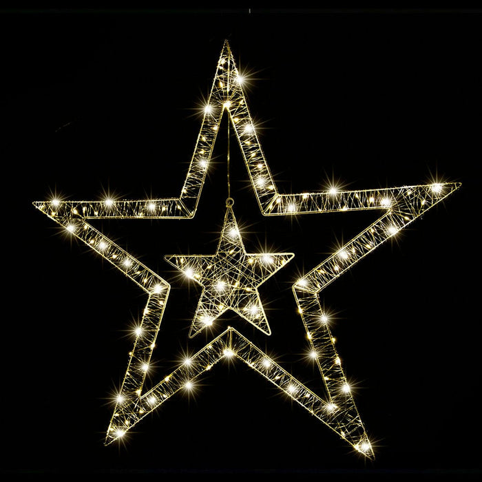 LED 2 in 1 Hanging Starry Wire Asst (80cm) - Christmas Factory
