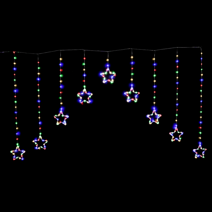 LED Dew Drop Star Curtain Light - available in 2 Colours - Christmas Factory