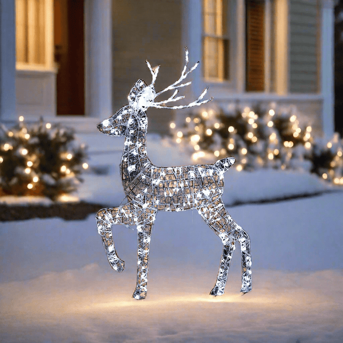 LED Flashing PVC Spun Reindeer 115cm - Christmas Factory