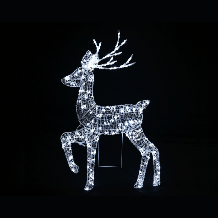 LED Flashing PVC Spun Reindeer 115cm - Christmas Factory