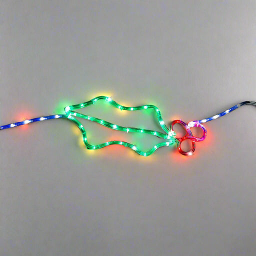 LED Flashing Ropelight Holly Garland (5 Leaves) - 2.8m - Christmas Factory
