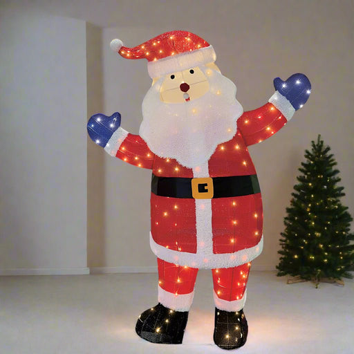LED Giant Tinsel Mesh Santa (1.8m) - Christmas Factory