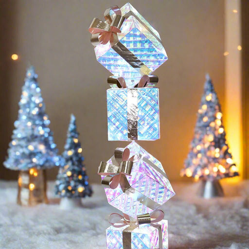 LED Iridescent PVC Present Stack - Christmas Factory