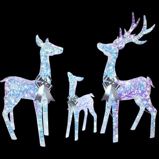 LED Iridescent Reindeer Family (3pc) - Christmas Factory