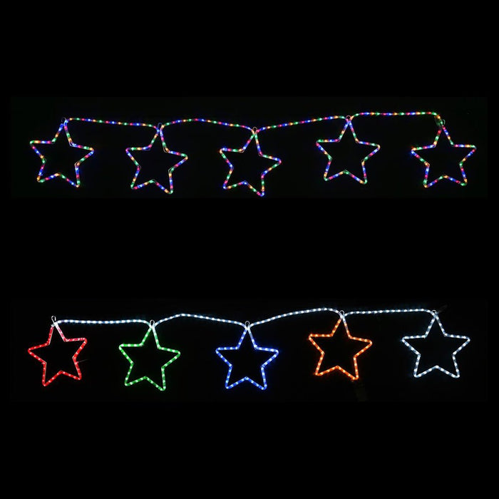 LED Ropelight 5 Stars Chain available in 2 Colors — Christmas Factory