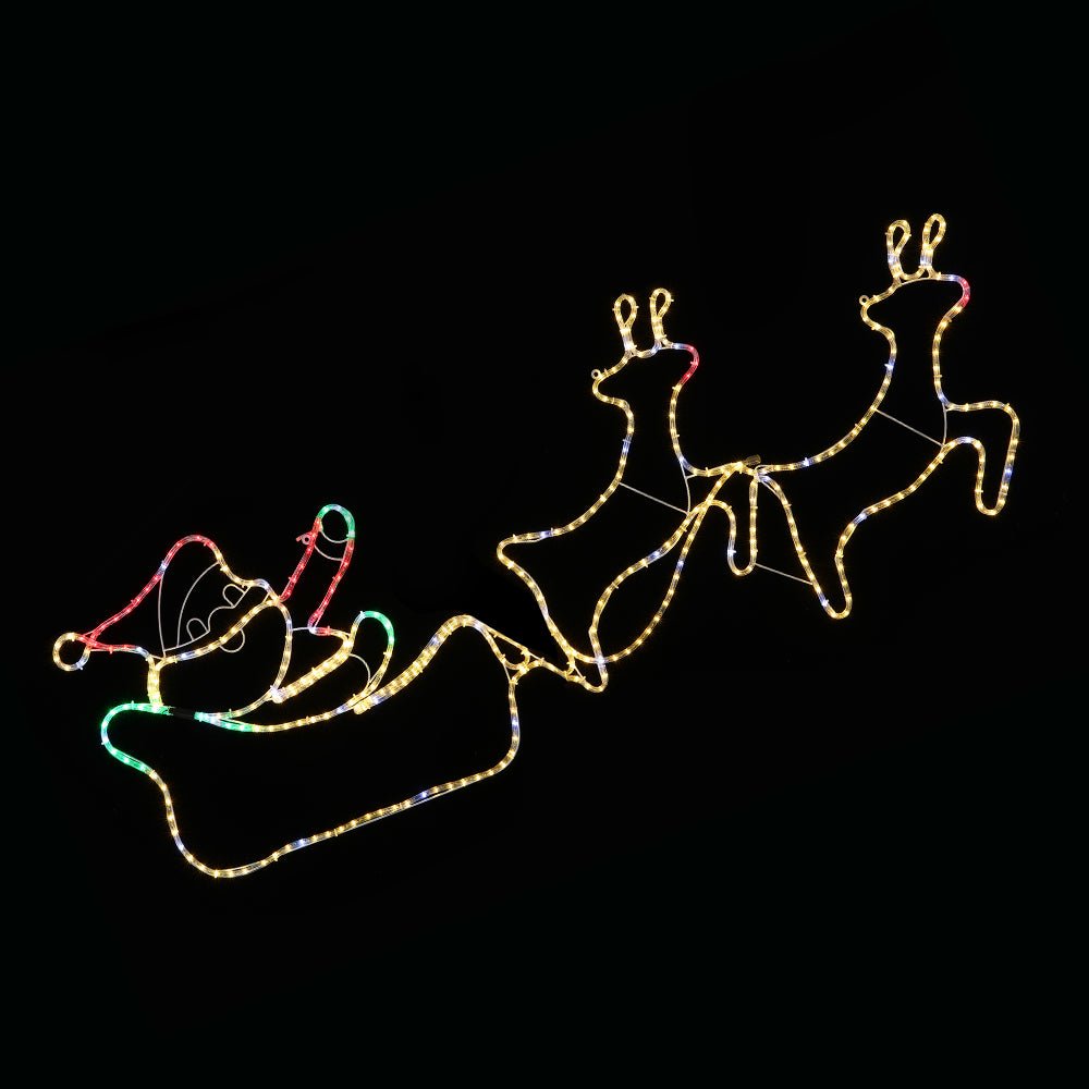 LED Ropelight Double Reindeer Sleigh Twinkle Lights — Christmas Factory