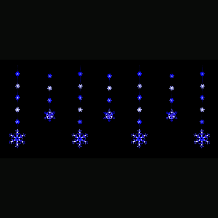 LED Snowflake Icicle Lights 180cm - availale in 2 Colours - Christmas Factory