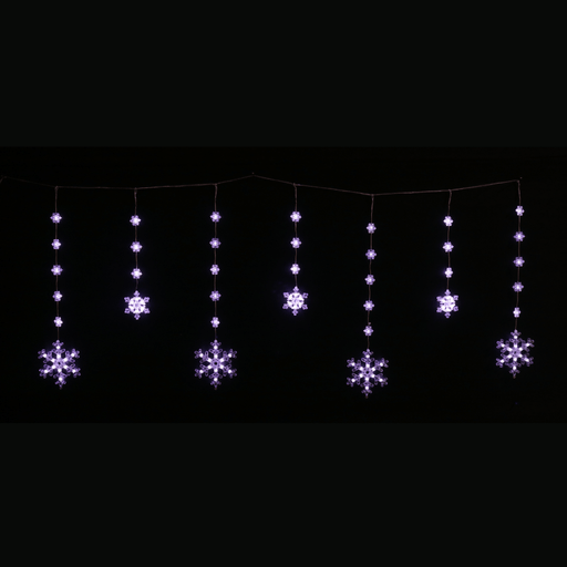 LED Snowflake Icicle Lights 180cm - availale in 2 Colours - Christmas Factory