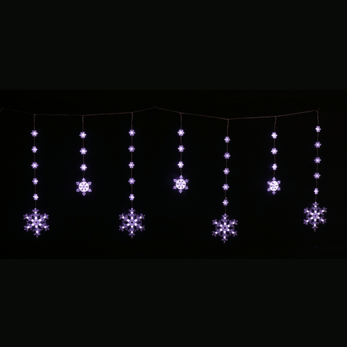 LED Snowflake Icicle Lights 180cm - availale in 2 Colours - Christmas Factory