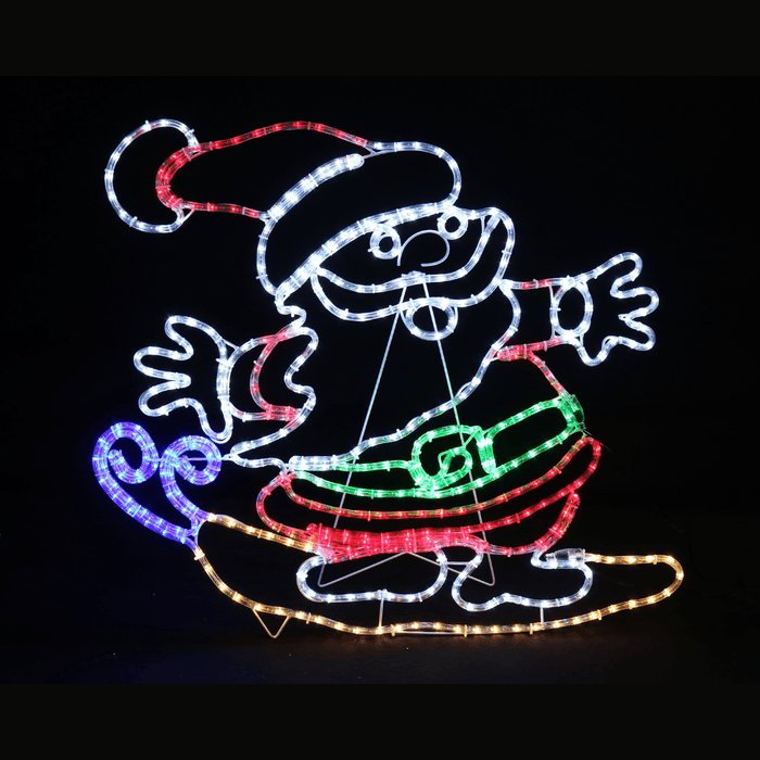 LED Surfing Santa Ropelight Motif - Christmas Factory