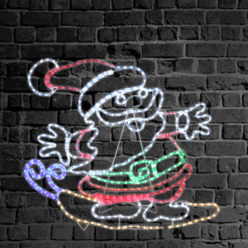 LED Surfing Santa Ropelight Motif - Christmas Factory
