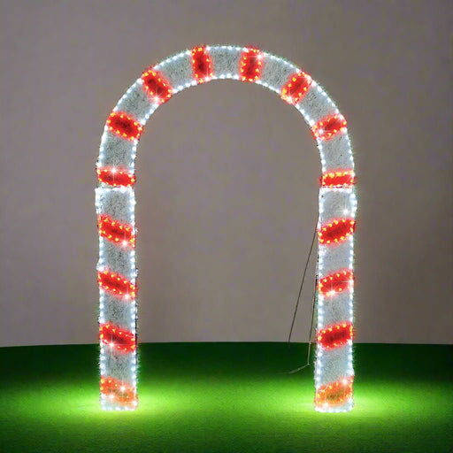 LED Tinsel Ropelight Twinkling Candy Cane Arch - Christmas Factory