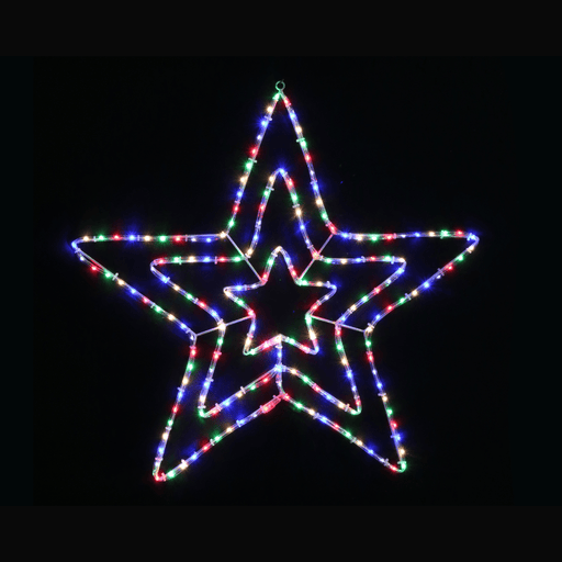 LED Triple Twinkling Star Motif in Multicolour - Christmas Factory