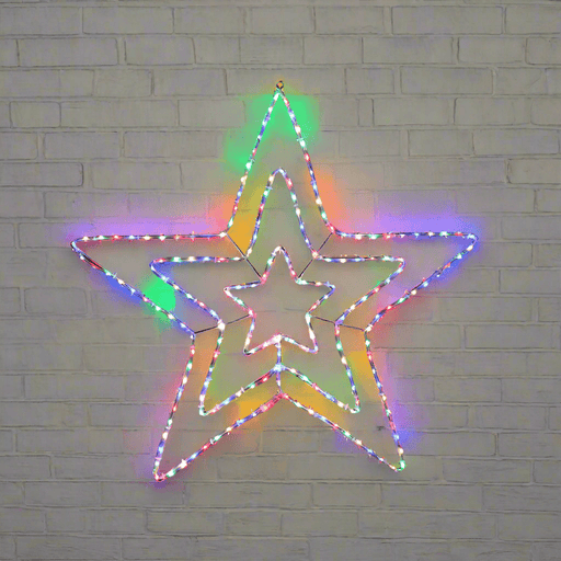 LED Triple Twinkling Star Motif in Multicolour - Christmas Factory