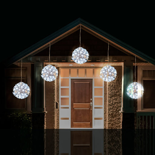 LED Twinkle Petal Balls 10cm 5 - Pack Cool - Warm White or Multicolor - Christmas Factory