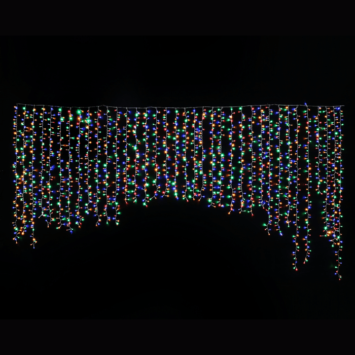 LED Twinkling Cluster Curtain Lights in Multicolour - Christmas Factory
