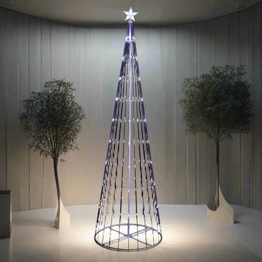 LED White Digital Flashing Strands Tree (2.4m) - Christmas Factory
