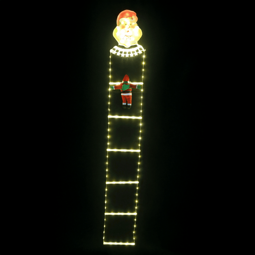 Santa on Starry LED Ladder Topper 180cm - Christmas Factory
