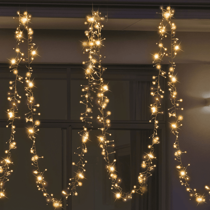 Solar 200 LED Cluster Lights - available in 3 Colours - Christmas Factory
