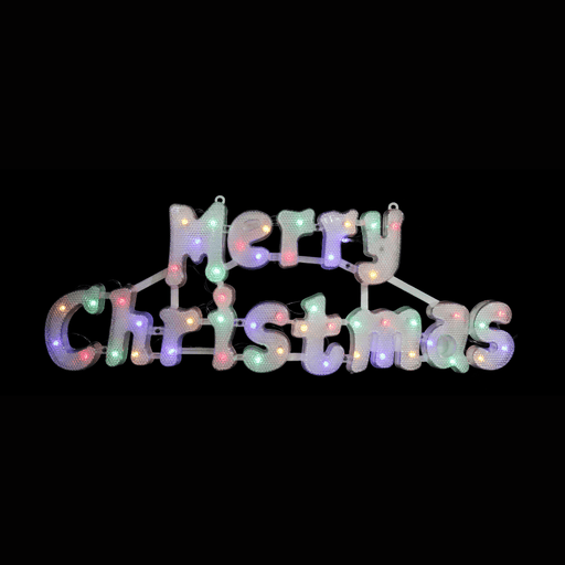 Solar LED Multicolour Merry Christmas Sign - Christmas Factory
