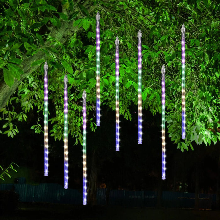 Solar LED Rainfall Tube LIghts 8 Pack - available in 2 Colours - Christmas Factory