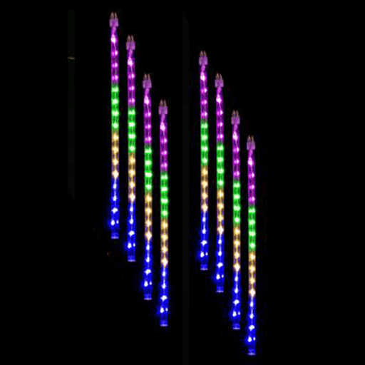Solar LED Rainfall Tube LIghts 8 Pack - available in 2 Colours - Christmas Factory