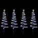 Solar Mesh Spiral Tree Path Lights in Multicolour - 4 Pack - Christmas Factory