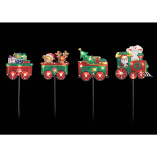 Solar PVC Santa Path Lights 4 Pack - available in 2 Designs - Christmas Factory