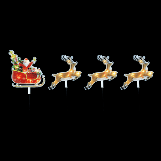 Solar PVC Santa Path Lights 4 Pack - available in 2 Designs - Christmas Factory