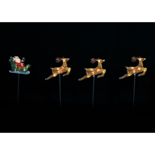 Solar PVC Santa Path Lights 4 Pack - available in 2 Designs - Christmas Factory