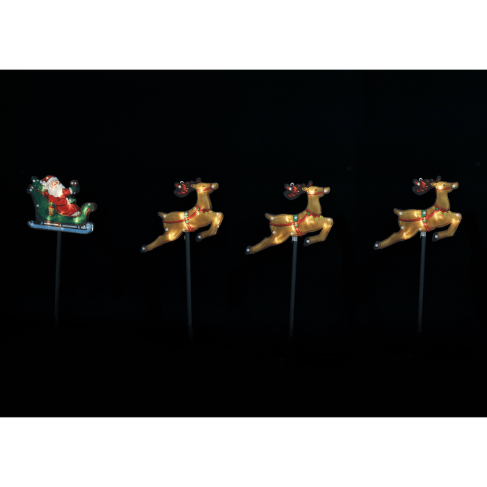 Solar PVC Santa Path Lights 4 Pack - available in 2 Designs - Christmas Factory